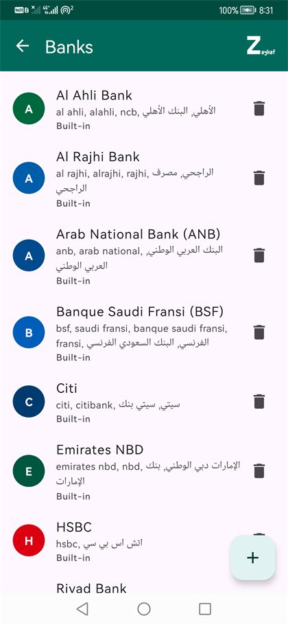 Banks list