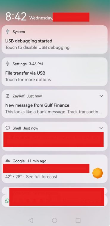 Add as bank notification