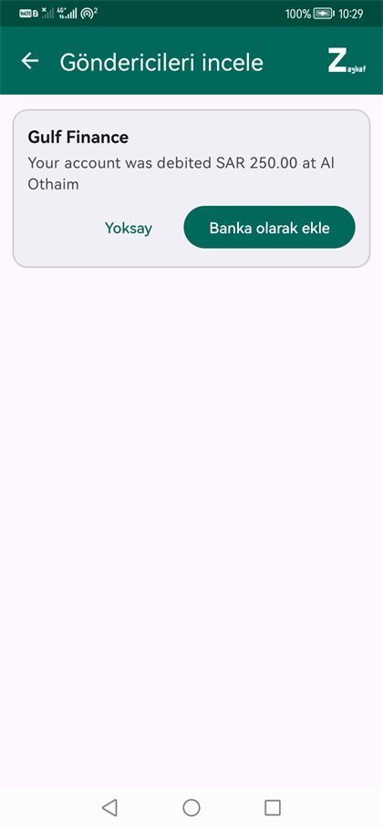 Gönderenleri incele ekranı
