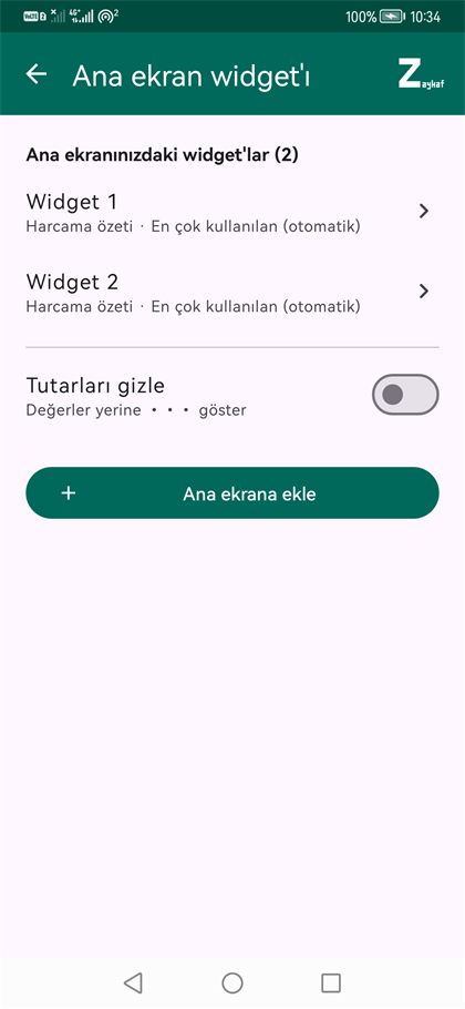 Widget ayarları